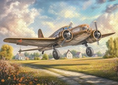 Самолет (тематика 9-е Мая) №3 - фон неопреновый