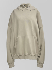 Худи 66670 рваный стиль с металлическими вставками на капюшоне