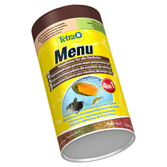 TetraMenu 4в1 (мини хлопья) 250мл в одной баночке 4 разных корма для всех видов рыб (Германия)