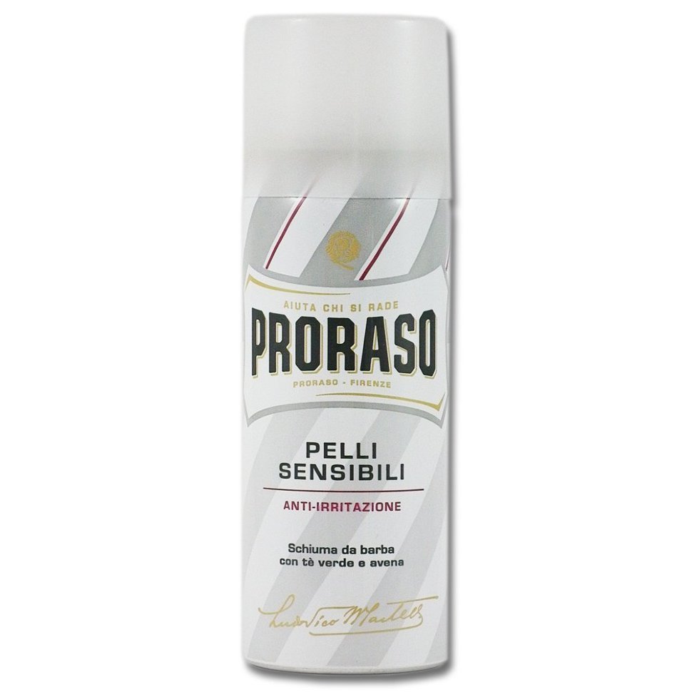 Пена для бритья Proraso, для чувствительной кожи, зелёный чай и овёс, 50 мл  купить в Москве с доставкой — интернет-магазин ОпаснаяБритва.рф