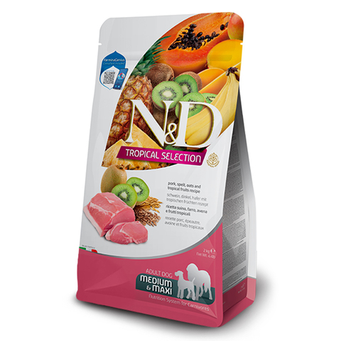 Сухой корм N&D Dog Tropical Selection Pork Adult Medium&Maxi cо свининой для ср.кр.собак 2 кг