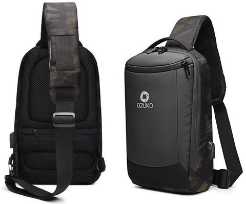 Картинка рюкзак однолямочный Ozuko 9078 Camo - 2