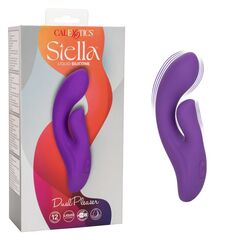 Фиолетовый вибратор-кролик Stella Liquid Silicone Dual Pleaser - 17,25 см. - 