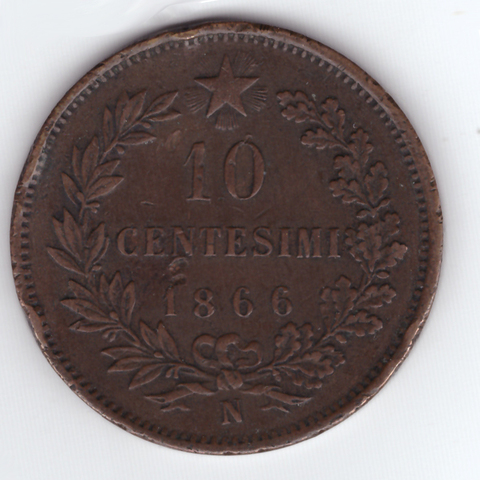 10 чентезимо 1866 Италия