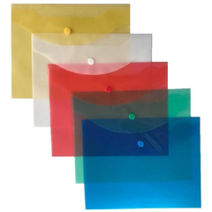 Папка-конверт на кнопке А5 Attache цвет в ассортименте 120 мкм 10 шт/уп