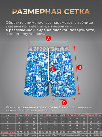 Комплект из 3-х семейных трусов - «Приморский лес»
