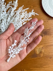 Букет снежной мимозы, искусственная зелень, цвет Белый, слегка пушистый, 39 см, набор 2 букета