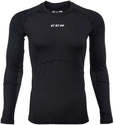 Верх компресс. с длин.рукавами CCM COMPR LS TOP with GEL YTH M черн