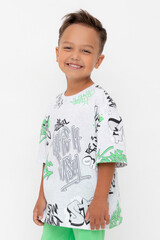 фуфайка  для мальчика  КР 302742-1/речной перламутр,граффити к562