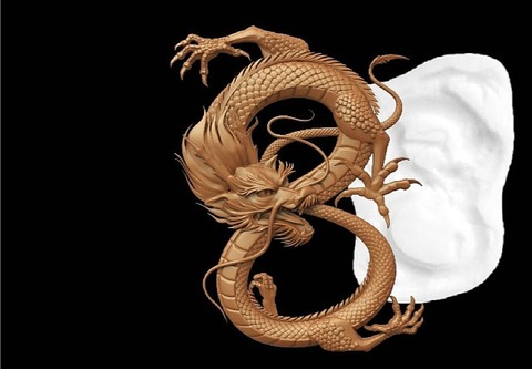 Силиконовый молд № 0313 Дракон левый