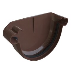 Заглушка желоба ПВХ Альта-Профиль Элит Коричневый 125 мм