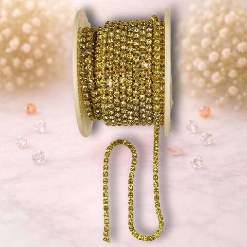 стразовая лента 3,5мм ,желтый-золото (1м)