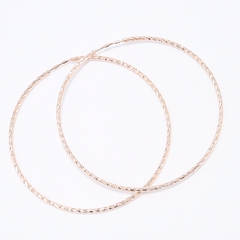 Серьги-конго рифленые из золота 585 пробы диаметр Ø45 мм