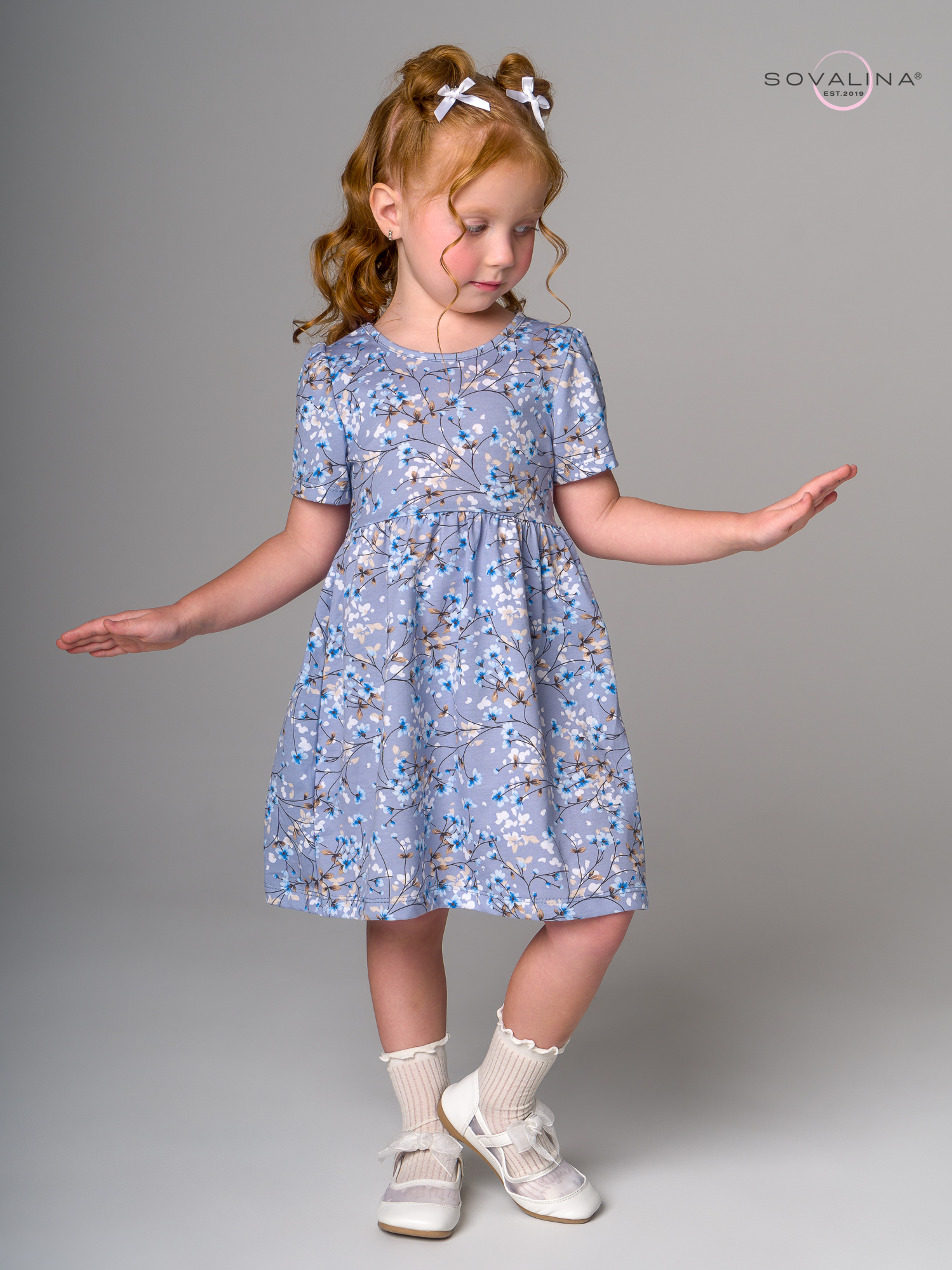 Платье Аленка к/р SG апрель голубой