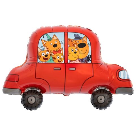 Шар фигура машинка три кота,  76 см