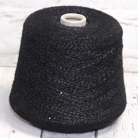 Смесовка с люрексом и пайетками PREZIOSO 1050 черный с блеском