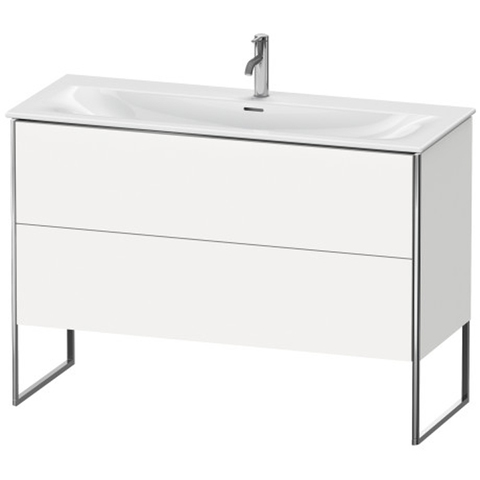 Duravit XSquare Тумба напольная под раковину # 234412, 2 ящика, встроенные ножки с регулировкой по высоте, 592x1210x478мм, цвет White High Gloss XS452602222