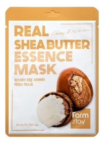 FARMSTAY МАСКА ТКАНЕВАЯ ДЛЯ ЛИЦА С МАСЛОМ ШИ REAL SHEA BUTTER ESSENCE MASK, 23 ML