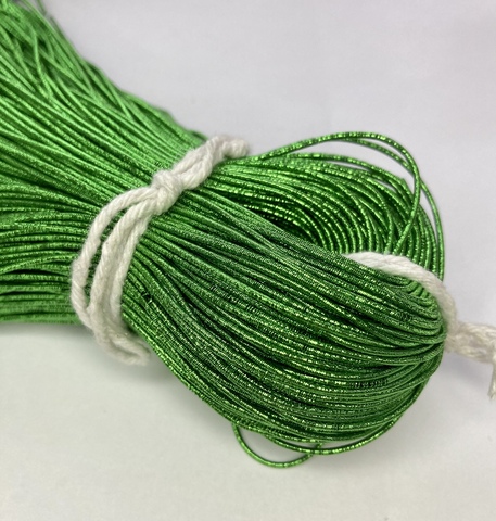 Канитель упругая, цвет зелёный, 1 мм