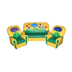 Комплект мягкой игровой мебели «Сказка люкс» Васильки