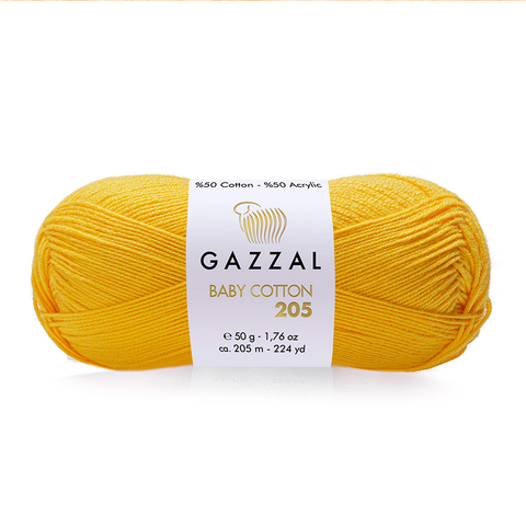 Пряжа Gazzal Baby Cotton 205 цвет 527 желток