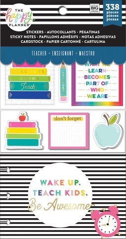 Набор стикерблоков и стекеров Happy Planner Note Cards/Sticky Note Multi Pack - Gonna Teach (teacher), 338 шт.