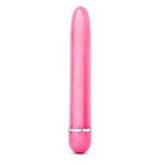 Розовый тонкий классический вибратор Slimline Vibe - 17,8 см. - 