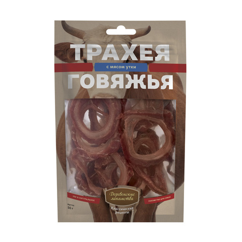 Деревенские лакомства Трахея говяжья с мясом утки 50г