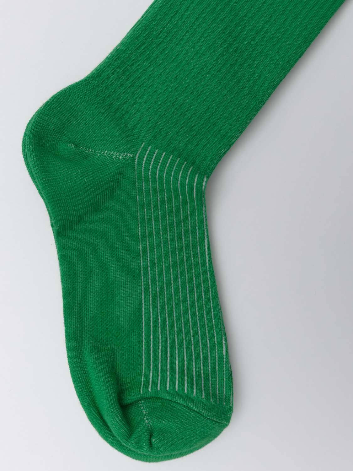 

Хлопковые высокие носки в рубчик, Зеленый
