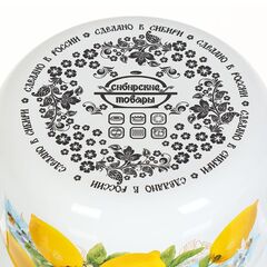 Кастрюля сталь, эмал, 3 л, с крыш, крышка стекло, Сиб товары, Лимоны, 1MD181S, индукц