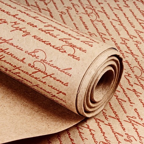 Бумага крафт с рисунком Рукопись рулон 72 см х10 м