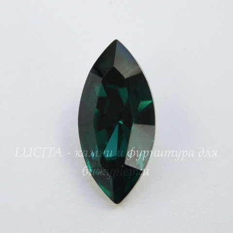 4228 Ювелирные стразы Сваровски Navette Emerald (15х7 мм)