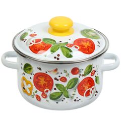 Кастрюля сталь, эмал, 3 л, с крыш, Сиб товары, Каприче, 3MD181P, индукц