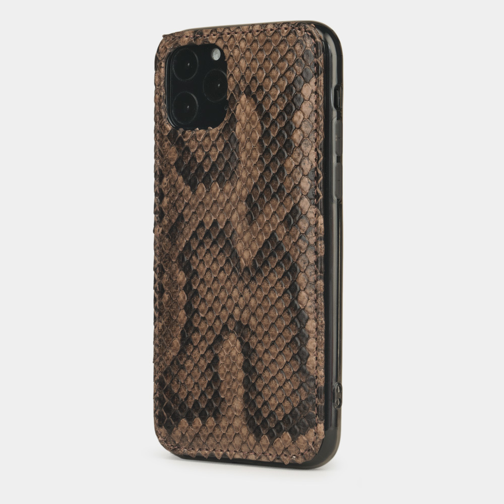 Чехол-накладка для iPhone 11 Pro из натуральной кожи питона, бежевого цвета