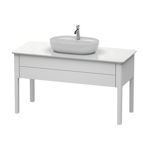 Duravit Luv Консоль из кварцевого камня толщина 20 мм, с 1-м вырезом, 20x1388x595 цвет Белый структурный LU946601717