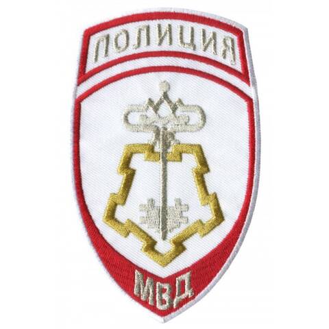Шеврон Полиция ВОХР вышитый (белый)