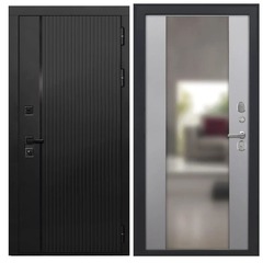 Купить Входная дверь L 45 - Алиса ПВХ софт грей с зеркалом