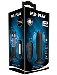 Черная анальная вибропробка Mr.Play с пультом - 11 см. - 