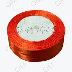 Лента атласная 2,5 см 25 ярдов (оранжевая) №164