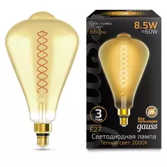 Лампа Gauss LED Filament ST164 8.5W Е27 660lm 2000К  golden flexible 157802105