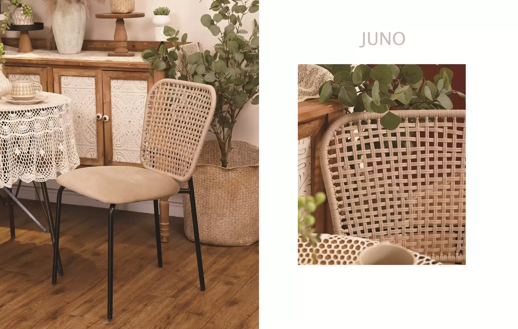 Стул JUNO G062-12 бежевый, велюр / черный каркас М-City