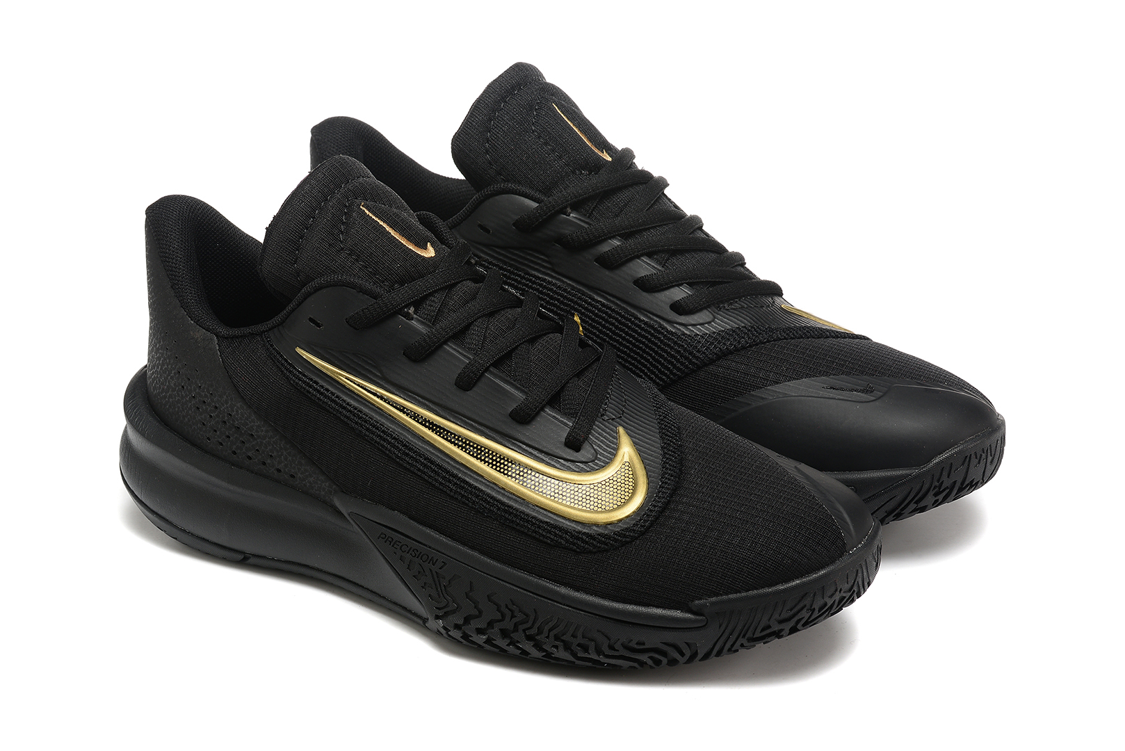 Nike slippers black and gold online