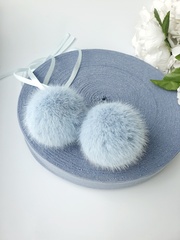 Eco-fur pompoms, 5 cm, color Sundae, 2 pieces