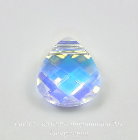6012 Подвеска Сваровски Flat Briolette Crystal AB (11x10 мм)