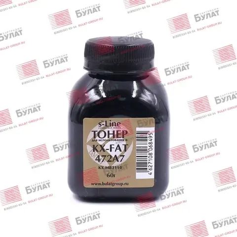 Тонер БУЛАТ s-Line KX-FAT472A7 для Panasonic KX-MB2110 (Чёрный, банка 60 г)