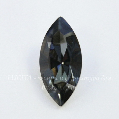 4228 Ювелирные стразы Сваровски Navette Crystal Silver Night (15х7 мм)