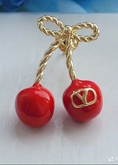 Серьги ювелирные ДВЕ ВИШНИ НА ВЕТОЧКЕ style by VALENTINO