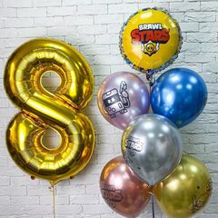 Композиция из воздушных шаров, Brawl Stars с цифрой