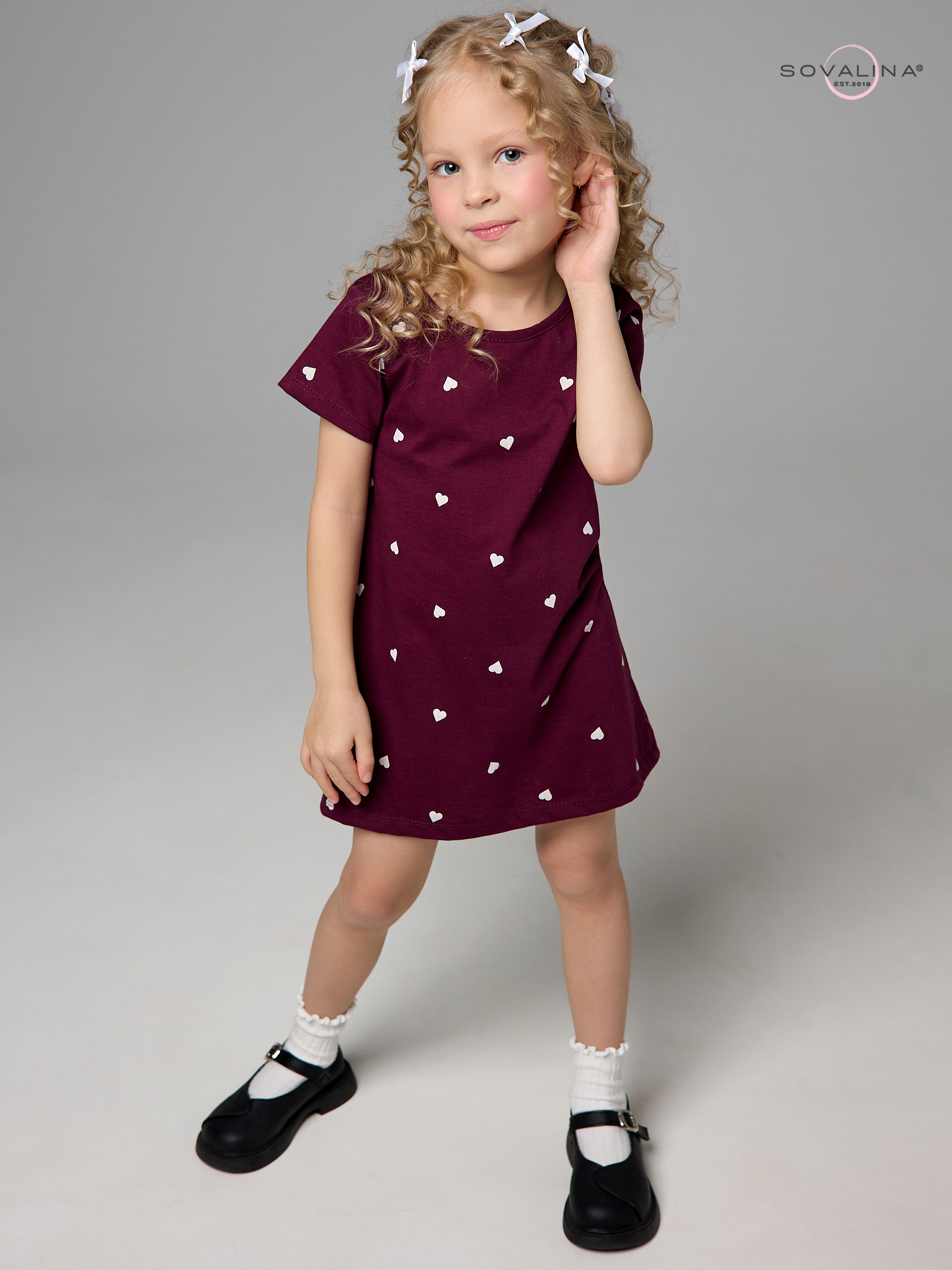 Платье Home сердца бордовые