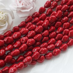 Майорка, имитация барочного жемчуга, красная 10*15 мм, 1 нить, МА111